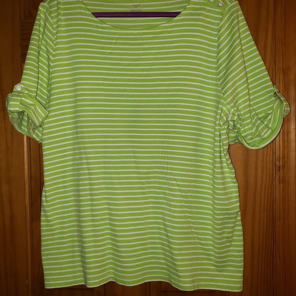 CJ Banks striped boatneck shirt